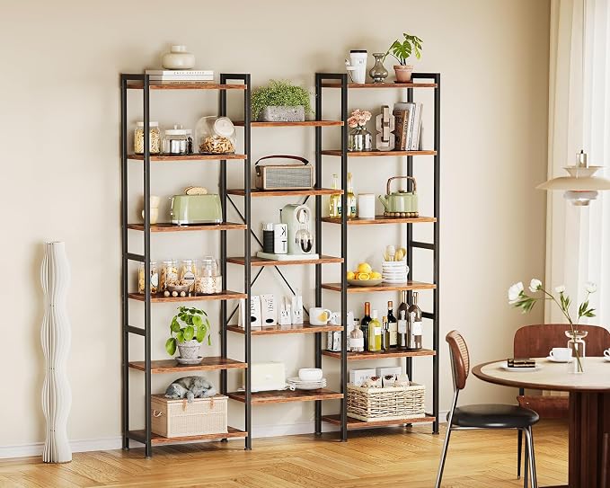 Casaottima Triple 6 Tier Bookshelf, Large Bookcase - Image 7