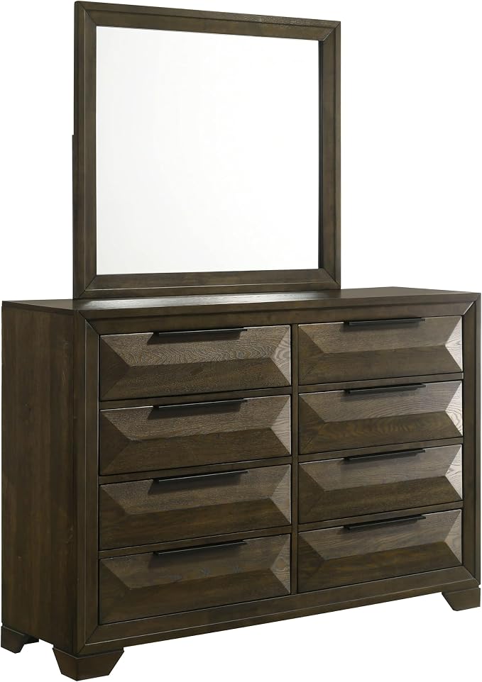 Kings Brand Furniture 6-Piece Modern & Premium Bedroom Set in Walnut Wood Finish - Image 5
