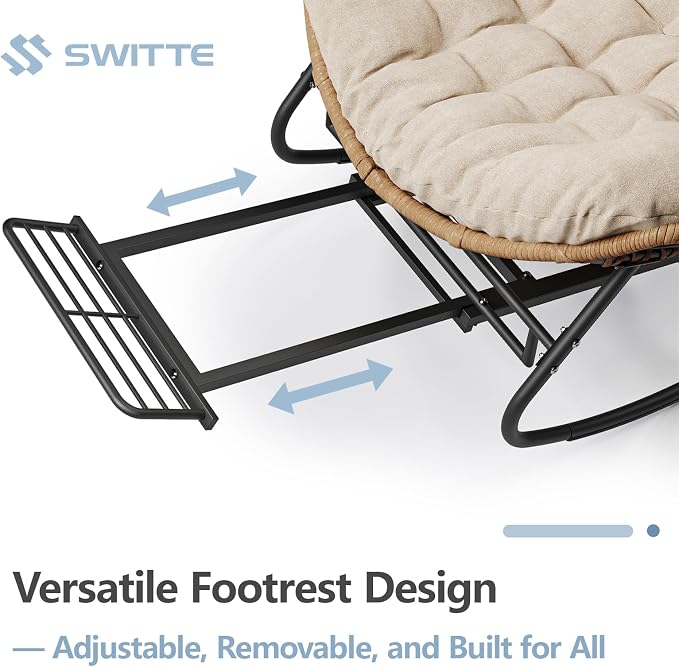 SWITTE Outdoor Papasan Rocking Chair - Image 4