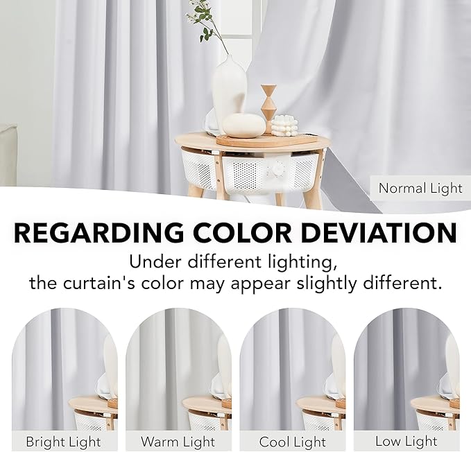 Deconovo Blackout Curtains, Thermal Insulated, W52 x L95 2 Panels, Back Tab - Image 3