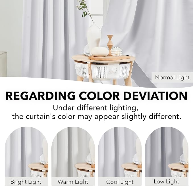 Deconovo Blackout Curtains, Thermal Insulated, W52 x L54 2 Panels, Back Tab - Image 3