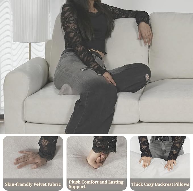 EASE MOOSE 88.5" Velvet Loveseat Couches - Image 7