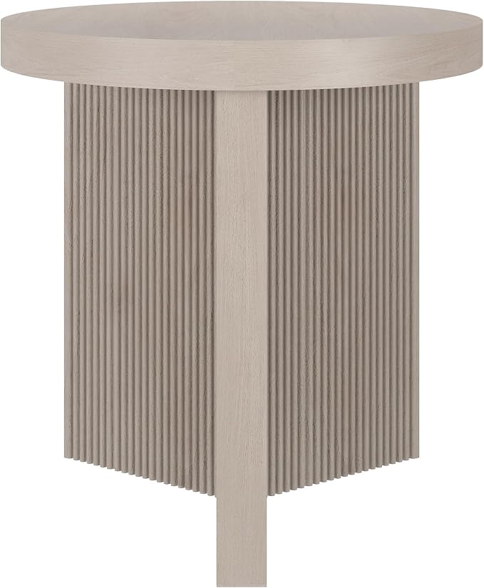 Henn&Hart 22" Fluted Scandinavian Round End Table, Ribbed Side Table, Nightstand - Image 6