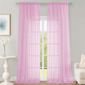 OWENIE Pink Sheer Curtains 120 Inches Long 2 Panels Set, Airy Lightweight Sheer by OWENIE