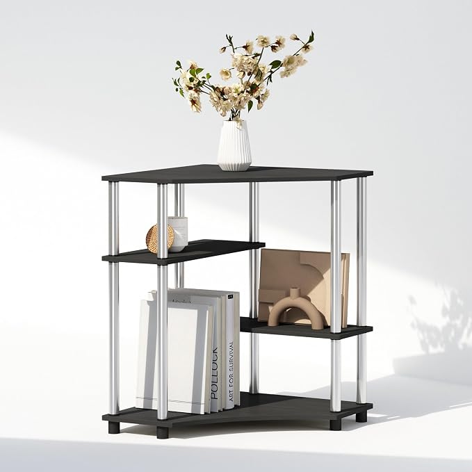 Furinno Turn-N-Tube Storage Shelves, 4-Tier Corner Shelf, Toolless Assembly - Image 6