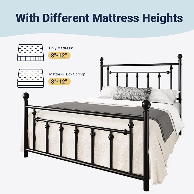 Allewie 14 Inch Full Size Metal Platform Bed Frame - Image 8