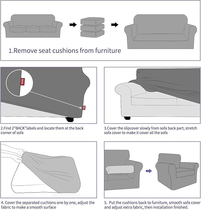 ZNSAYOTX 2 Piece Chair Covers for Living Room - Image 7