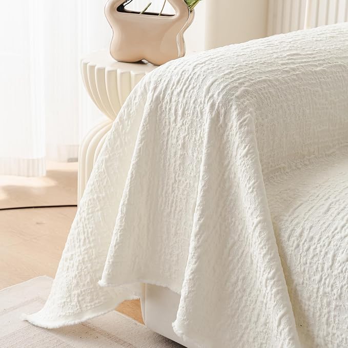 DREAMINGO Bubble Textured Cooling Sofa Cover, Ice Silk Breathable Couch Cover - Image 5