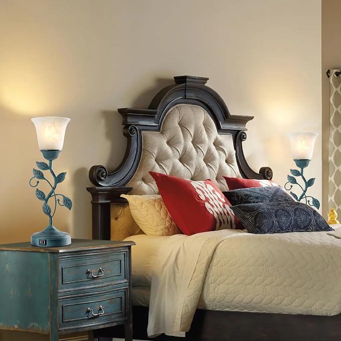 Vintage Touch Table Lamp for Living Room, 3-Way Dimmable Nightstand Lamp - Image 4