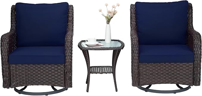 Towallmark Outdoor Swivel Wicker Glider Patio Chairs - Image 9
