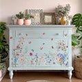 Vintage Floral Rub on Transfer for Furniture Large Flower UV DTF Transfer by Flortlias