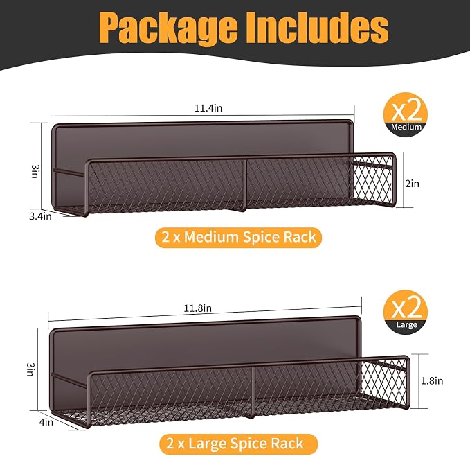 DTUQYX Magnetic Spice Rack for Refrigerator, 4 Pack 100% Metal Strong Magnet - Image 2