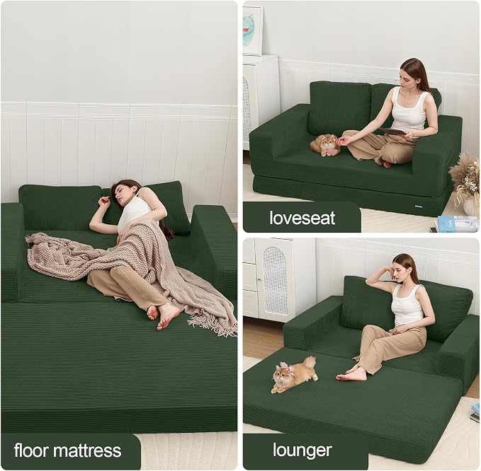 COMAX Convertible Sofa Bed Queen, Folding Fold Out Couch Bed, Floor Futon Couch - Image 5