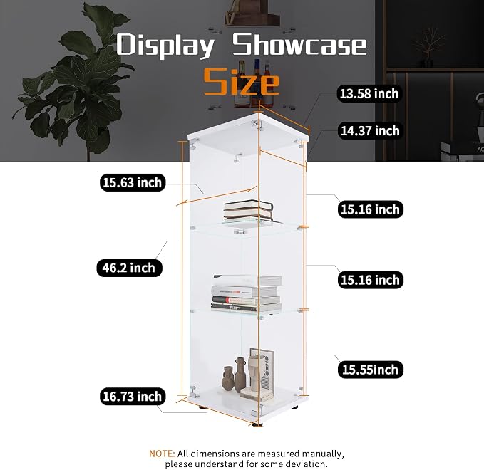Beauty4U One-Door Glass Display Cabinet, Collection Display, Quick Installation - Image 2