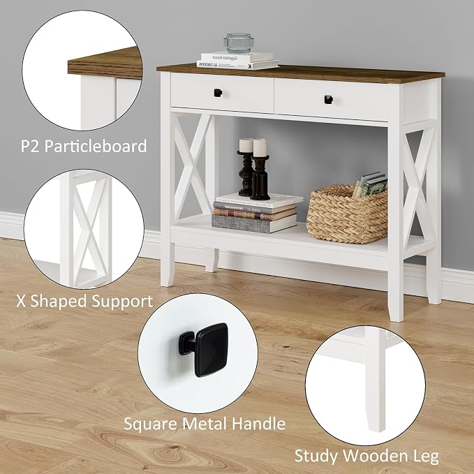 Lomojo Console Table, Sofa Table 13.8" D x 39.37" W x 31.5" HEntryway Table - Image 4
