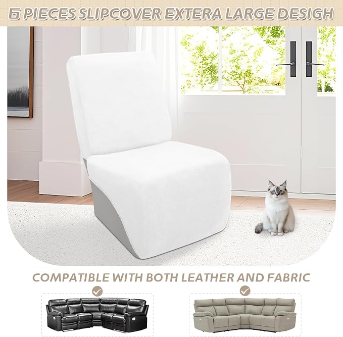 Arfntevss Sectional Recliner Couch Covers Velvet Corner Sectional Sofa Cover - Image 3