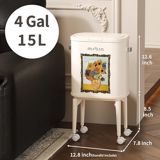 MRBIN Metal Slim Bathroom Trash Can - Image 7