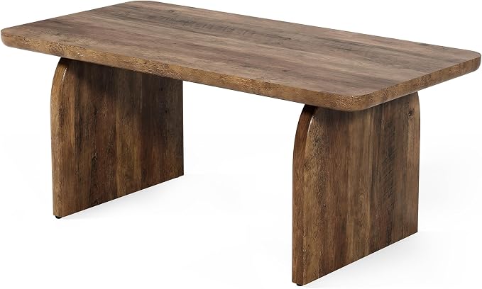 LITTLE TREE Farmhouse Coffee Table, 47 Inches Wooden Center Tables - Image 9