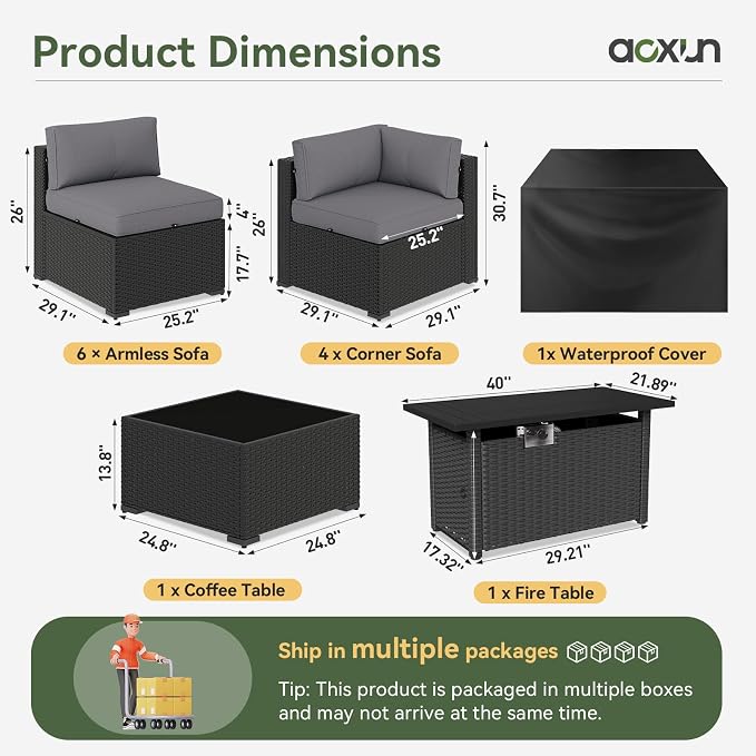 Aoxun 15 Piece Patio Furniture Set - Image 4
