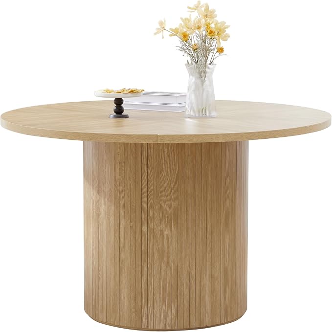weselon Round Dining Table for 4, Modern Farmhouse Kitchen Table, 47 Inch Small - Image 9
