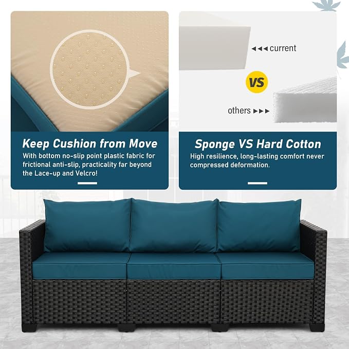 Rattan Star Outdoor Furniture Couch 3 Seater Sofa Outdoor Wicker Sofa Deep Seat - Image 5