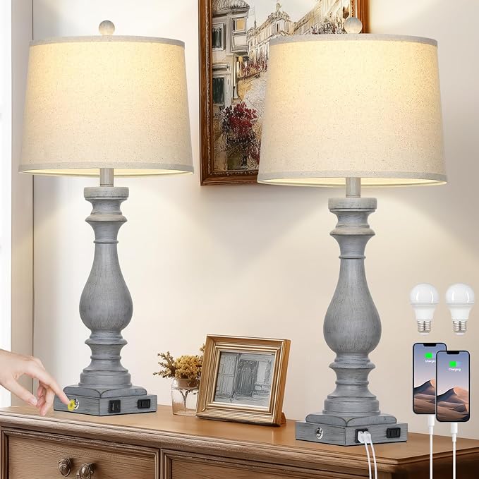Cinkeda 29" Tall Farmhouse Table Lamp - Image 7