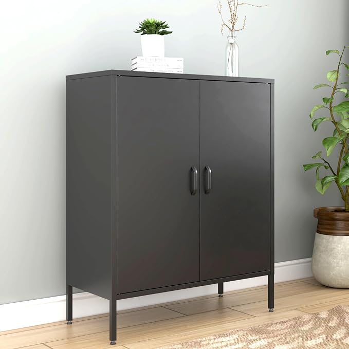 Bevivog Metal Locker Storage Cabinet, Home Office Metal Storage Cabinet Small - Image 9