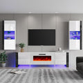 AMERLIFE 3-Piece Modern Wall Unit Entertainment Center Set, High Gloss 80" by AMERLIFE