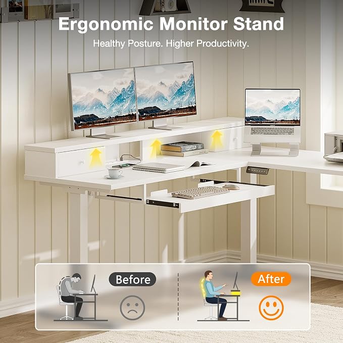 Casaottima 59 Inch Electric L-Shaped Standing Desk - Image 6