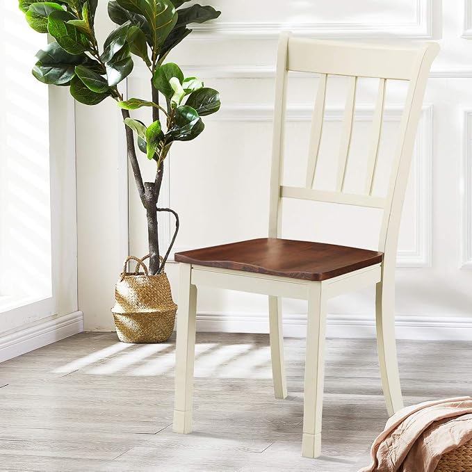 Giantex Wood Dining Chairs Set of 2, Armless Kitchen Chairs w/Solid Rubber Wood - Image 8