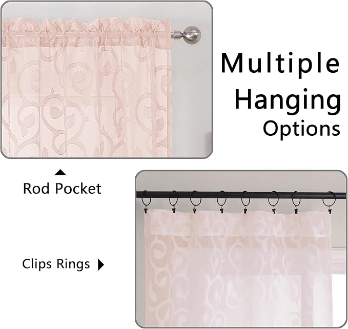 OWENIE Furman Sheer Curtains 84 inches Long - Image 5