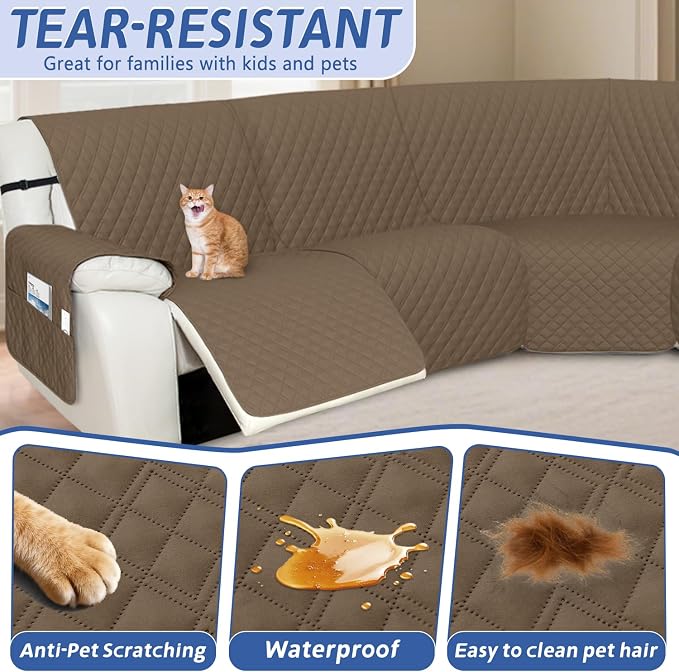 Arfntevss Recliner Sectional Couch Covers Waterproof L Shape Sofa Cover - Image 5