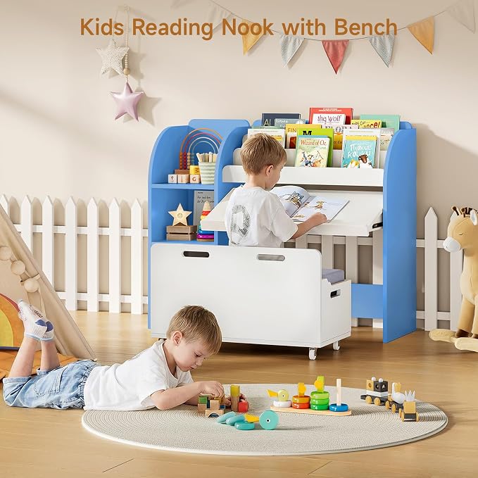 ONBRILL Kids Bookshelf and Toy Storage Organizer - Image 3