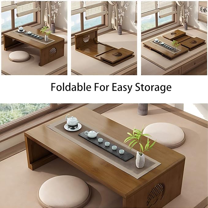 Japanese Table Folding Coffee Table Foldable Floor Table - Image 6