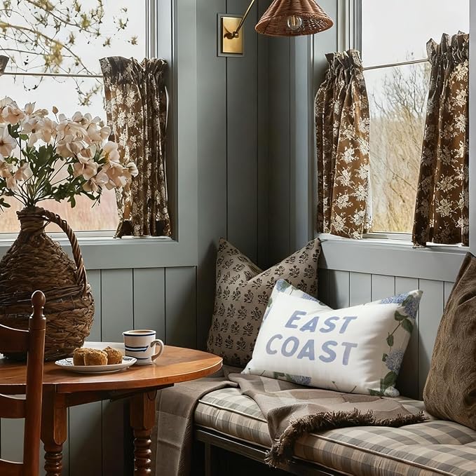 Coastal Decor, Hydrangea Floral East Coast Throw Pillow Lumbar Gifts - Image 4