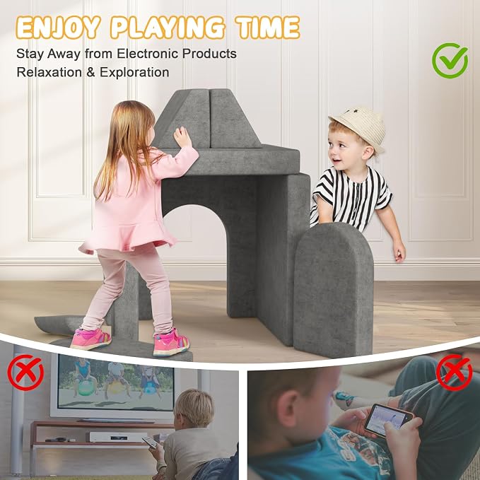 Modular Kids Play Couch 10PCS – Convertible Kids Sofa & Toddler Play Couch - Image 6