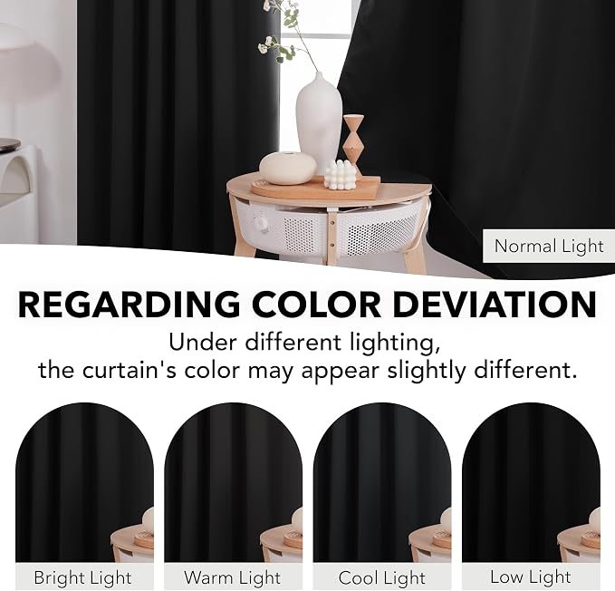 Deconovo Blackout Curtains, Thermal Insulated, W52 x L72 2 Panels, Back Tab - Image 6