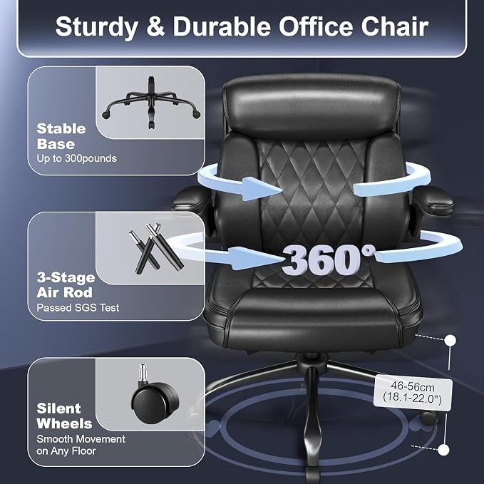 AnyGod Ergonomic Mid-Back Desk Chairs Comfy - Image 6