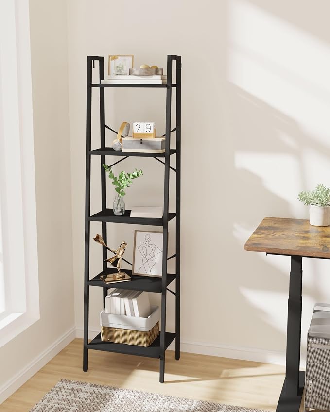 Hzuaneri Ladder Shelf, Bookshelf Bookcase, Freestanding Corner Storage Shelve - Image 6
