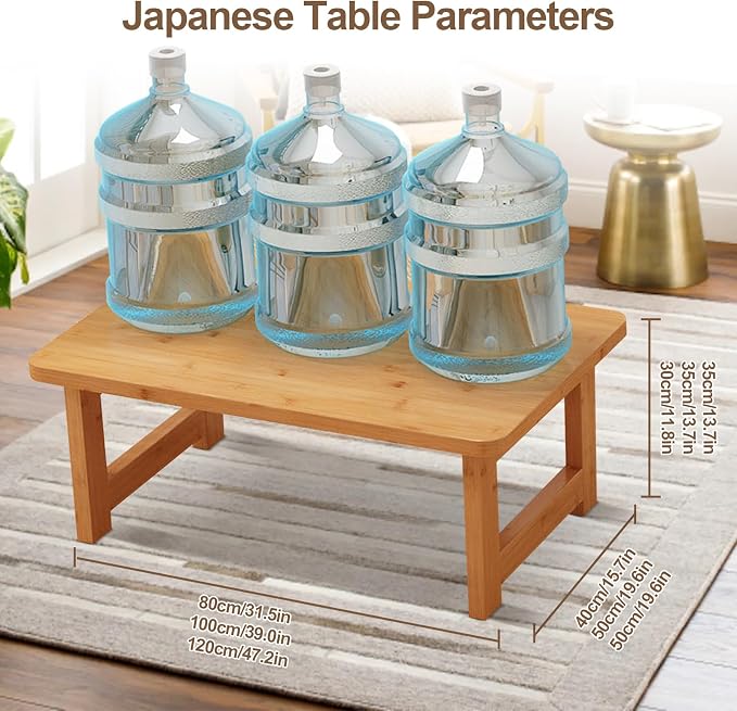 Japanese Floor Sitting Table, Folding Wood Tea Table Chabudai Japanese Coffee - Image 2