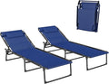 Outsunny Folding Chaise Lounge Chair Set of 2, Patio Sun Tanning Chair by Outsunny