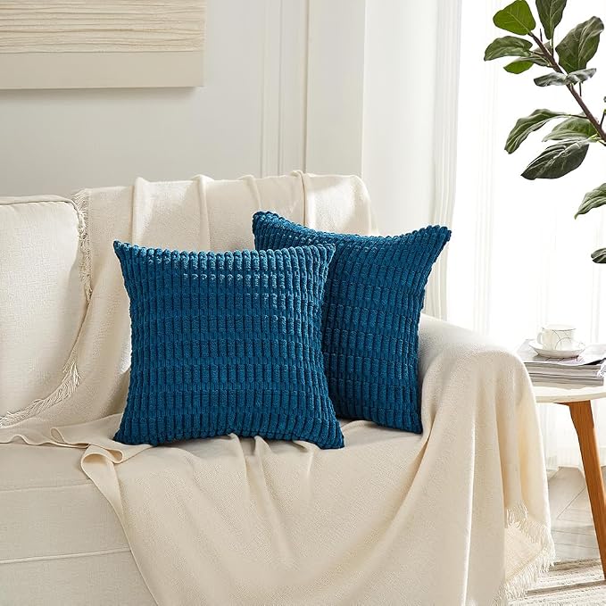 Fancy Homi 4 Packs Teal Decorative Throw Pillow Covers 18x18 Inch - Image 6