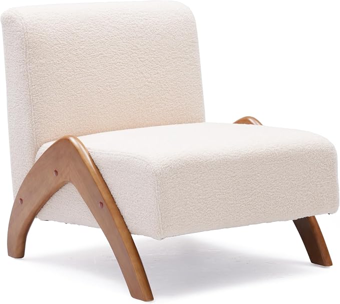 Oversized Accent Chair, upholstered armless mid Century Modern Living Room Chair by MILCIL
