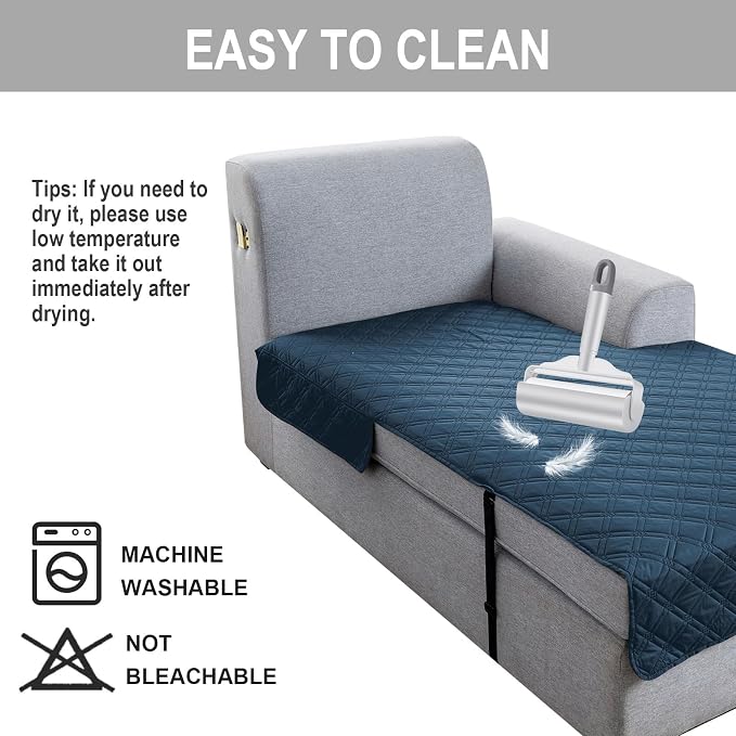 Genina L Shape Couch Cover, Sectional Couch Chaise Covers, Waterproof Washable - Image 6