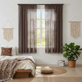 WAZZIO Boho Lace Curtains 63 Inches 2 Panel, Light Filtering Privacy Tassel & by WAZZIO