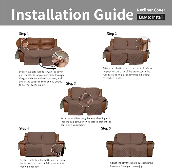 Easy-Going Recliner Sofa Cover, Reversible Couch Cover - Image 7