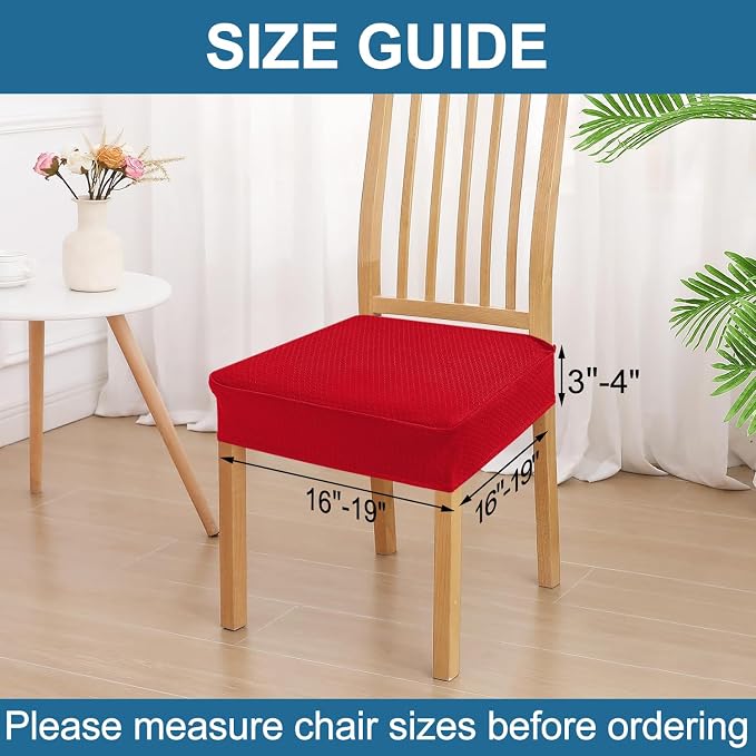 Smiry Waterproof Seat Covers for Dining Room Chairs Set of 8, Stretch Jacquard - Image 2