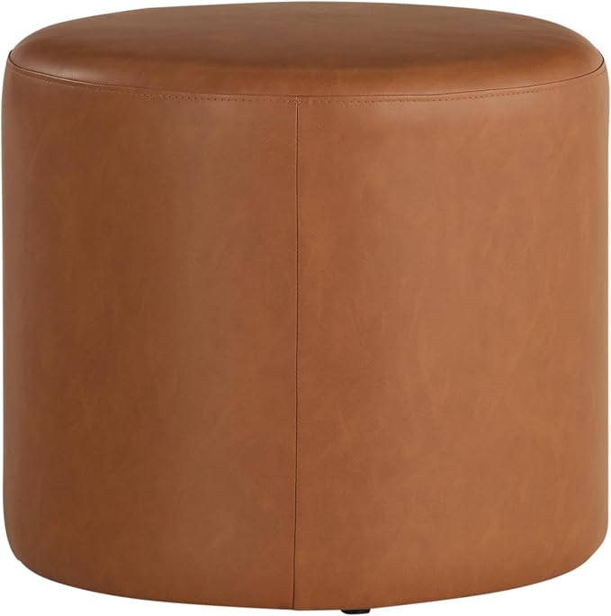 Lifestyle Solutions 19” Wentworth Ottoman Round Faux Leather Bench, Stationary - Image 3