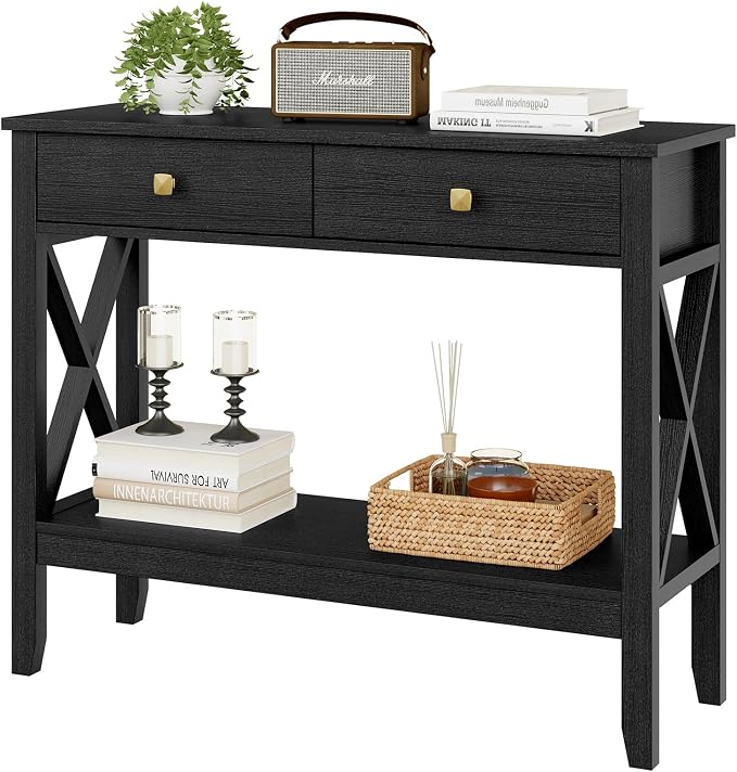 Lomojo Console Table, Sofa Table 13.8" D x 39.37" W x 31.5" HEntryway Table by Lomojo