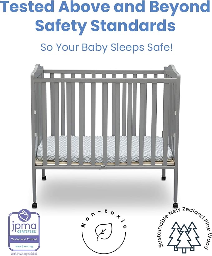 Delta Children Folding Portable Mini Baby Crib - Image 4
